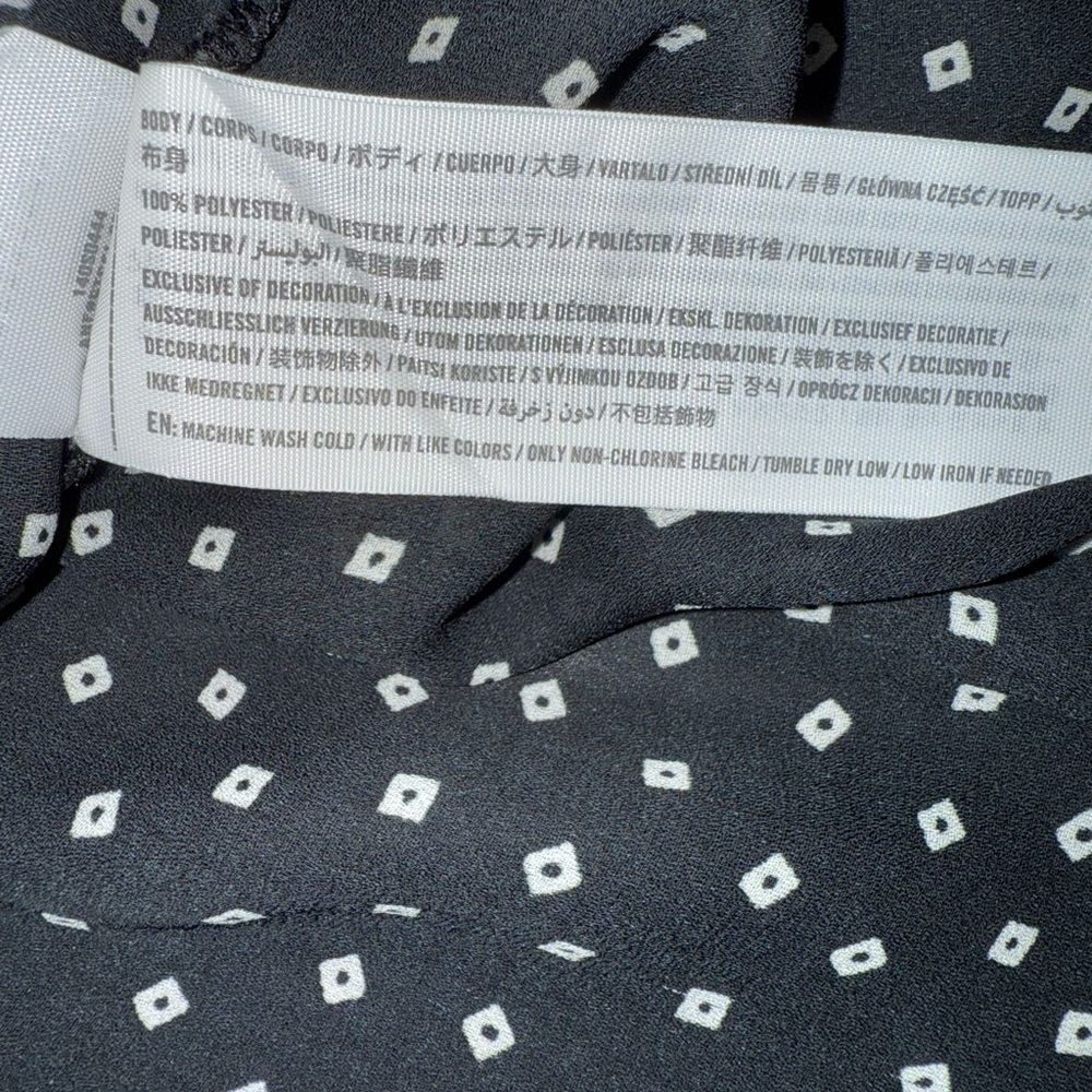 Abercrombie & Fitch Long-Sleeve B&W Button Up Sheer Blouse Size Large EUC - Picture 5 of 7